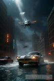Flying Car Chase Through An Underwater City Portrait Ai Art
