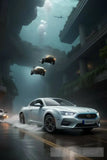 Flying Car Chase Through An Underwater City Portrait Ai Art