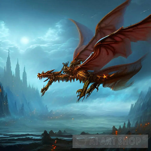 Flying Demon Dragon Expressionism Ai Art