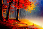 Foggy Autumn Landscape Painting Ai Art