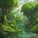 Forest And River Ai Artwork