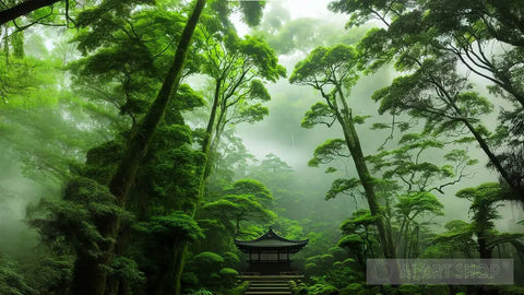 Forest Temple Landscape Ai Art