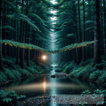 Forest With Beautiful Candle Lights Landscape Ai Art