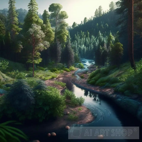 Forrest Trench Nature Ai Art