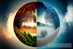 Four Season In One Photo Landscape Ai Art