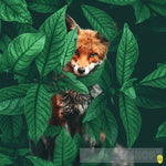 Fox In Bushes Ai Artwork