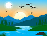 Firefly_BIRDS, MOUNTAIN, RIVER, SUNRISE 726125