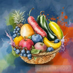 Fresh And Delicious Fruit Vegetable Basket Ai Artwork