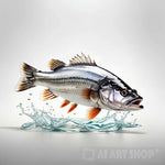 Fresh Sea Bass Fish Animal Ai Art