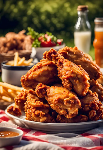 Fried Chicken And French Fries Still Life Ai Art