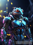 Frog In Cyborg Body #1 Ai Artwork