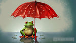 Frog In Rain Animal Ai Art