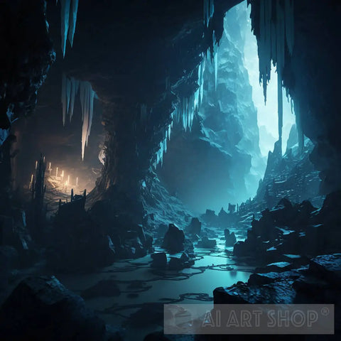 Frozen Cave Ai Artwork