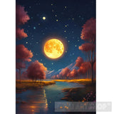 Full Moon And Flower Colors Ai Artwork