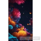 Full Moon And Flower Colors Ai Artwork