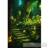 Full Moon And Flower Colors Ai Artwork