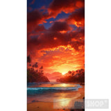 Full Moon And Flower Colors Ai Artwork