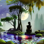 Full Moon Dreaming Landscape Ai Art