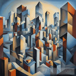 Futuristic Metropolis: Surreal Hyperrealism Cubism Art Ai Painting