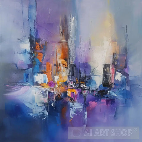 Futuristic Park Serenity - Abstract Cityscape Ai Art