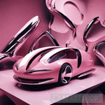 Futuristic Pink Car Modern Ai Art