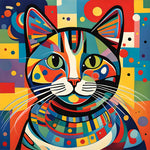 Colorful cat copy