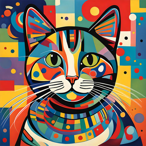 Colorful cat copy