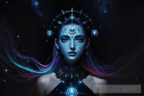 Galactic Goddess Portrait Ai Art