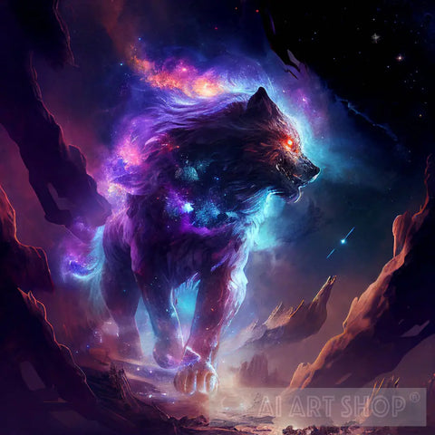 Galactic Wolf Animal Ai Art