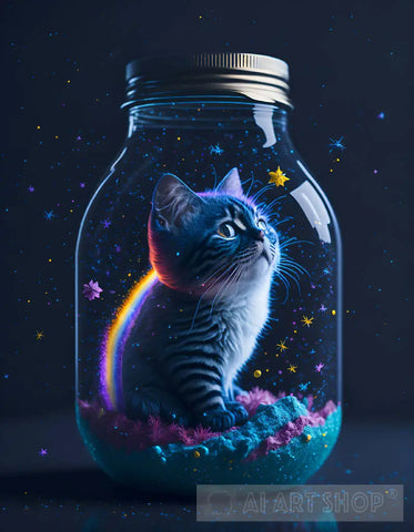 Galaxy Cat Animal Ai Art