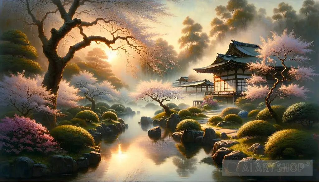 Garden at Dawn - Edo Style (Japanese)
