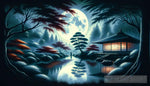 Garden At Moonlight Ai Painting