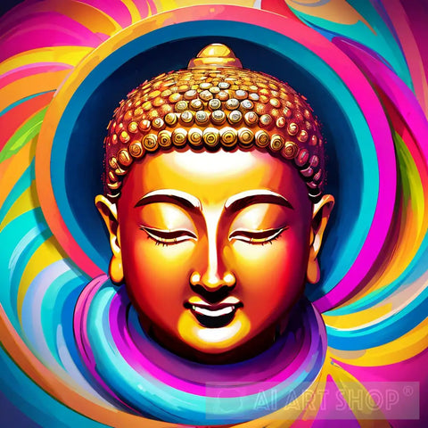 Gautam Buddha Vortex Painting Ai