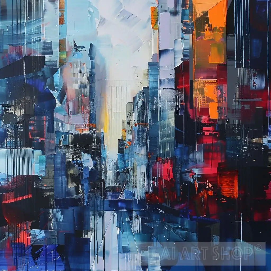 Geometric Cityscape - Modern Abstract Art