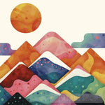 Geometric Mountains Landscape Ai Art