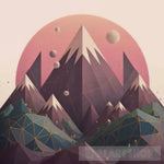 Geometric Mountains Landscape Ai Art