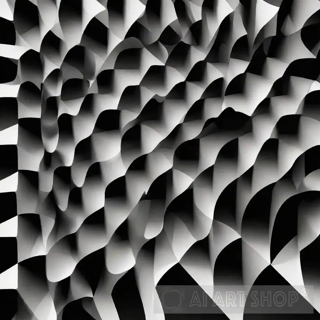 Simple black and white geometric patterns arranged in a balanced co...