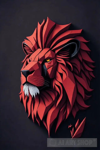 Geometric Sovereign Lion Art Modern Ai