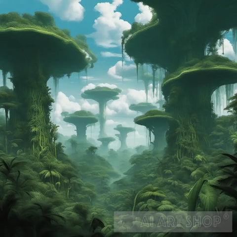 Giant Mushroom Forest Ai Artwork