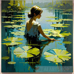 Girl Among Water Lilies Nature Ai Art