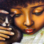 Girl And Cat #10 Portrait Ai Art