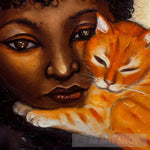 Girl And Cat #11 Animal Ai Art