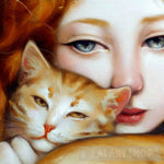 Girl And Cat #3 Animal Ai Art