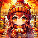 Girl Autumn Park Halloween Nature Ai Art