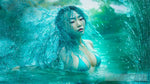 Girl In A Turquoise Waterfall Portrait Ai Art