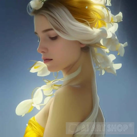 Girl In Orchid Beauty Portrait Ai Art