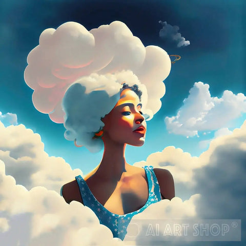 Girl In The Clouds Ai Artwork