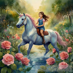 Girl On A White Horse Ai Artwork