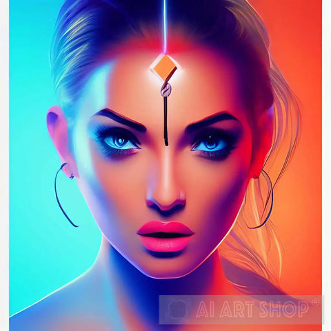 Girl Wearing Simple Jewellery Abstract Ai Art