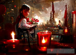 Girl With Candles Expressionism Ai Art